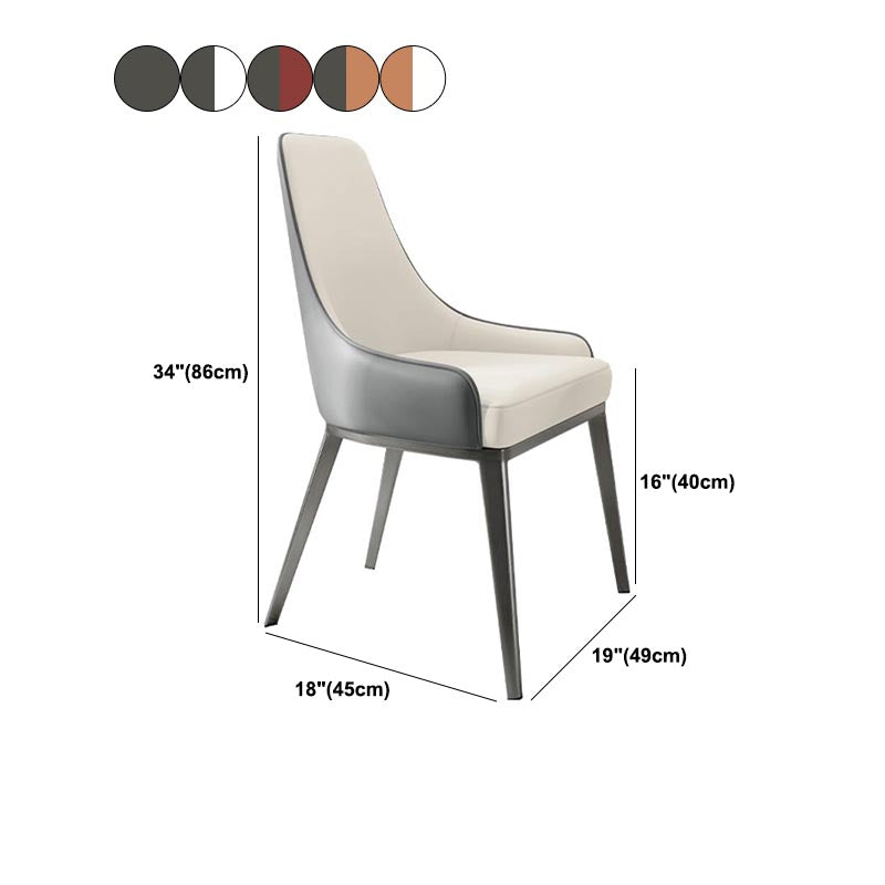 Silla de cuero de imitación tapizada silla de comedor contemporánea