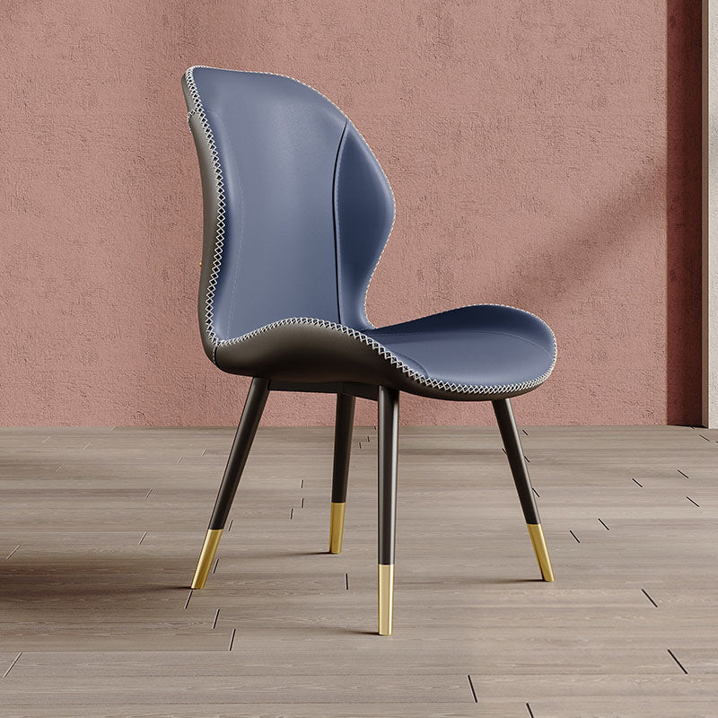 Glam Leather Dining Chair Wingback Side Furniture in Matte Finish for Indoor Clearhalo 'Dining Chairs' 'Dining Tables & Seating' 'dining_chair' 'furn' 'furn_dining_chair' 'Furniture' 'Kitchen & Dining Furniture' 5309921