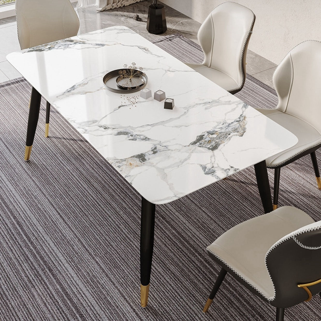 Glam Leather Dining Chair Wingback Side Furniture in Matte Finish for Indoor Clearhalo 'Dining Chairs' 'Dining Tables & Seating' 'dining_chair' 'furn' 'furn_dining_chair' 'Furniture' 'Kitchen & Dining Furniture' 5309931