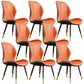 Glam Leather Dining Chair Wingback Side Furniture in Matte Finish for Indoor Orange 8 Piece Set Clearhalo 'Dining Chairs' 'Dining Tables & Seating' 'dining_chair' 'furn' 'furn_dining_chair' 'Furniture' 'Kitchen & Dining Furniture' 5309949