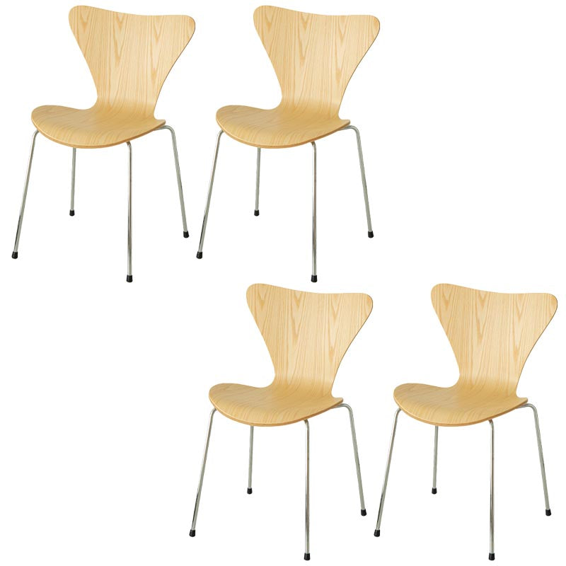 Sedia da pranzo in legno sedia da pranzo industriale con zampe d'argento