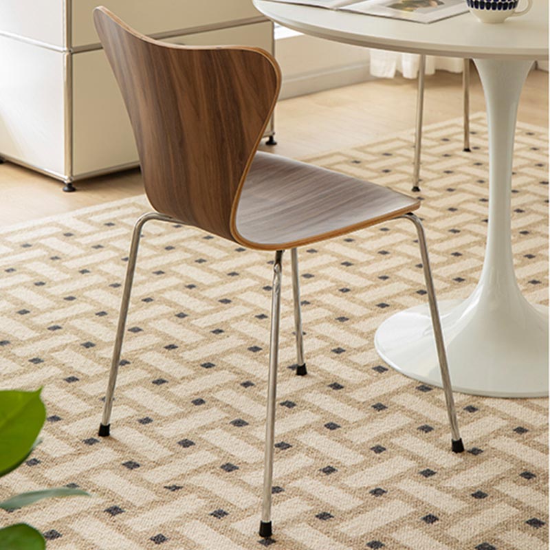 Sedia da pranzo in legno sedia da pranzo industriale con zampe d'argento