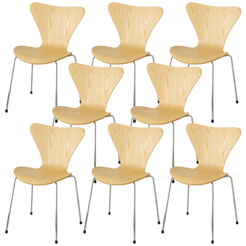 Sedia da pranzo in legno sedia da pranzo industriale con zampe d'argento