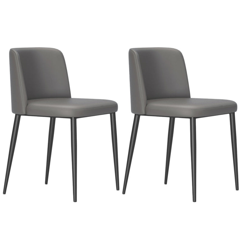 Contemporary Leather Dining Chair Parsons Furniture in Matte Finish for Home