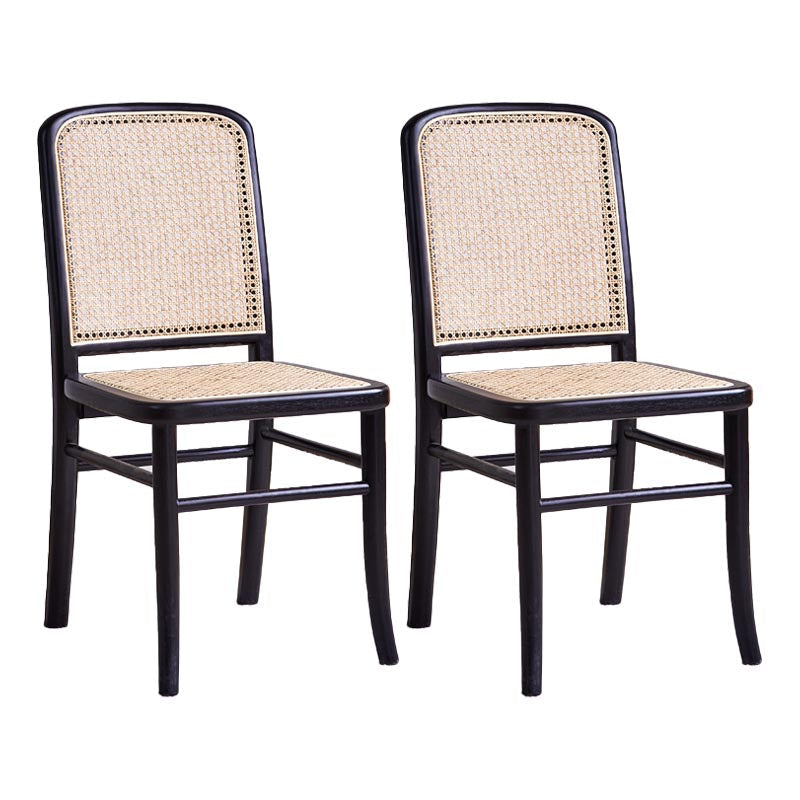 Sedia laterale in legno massiccio di gomma tradizionale sedia da pranzo senza braccio