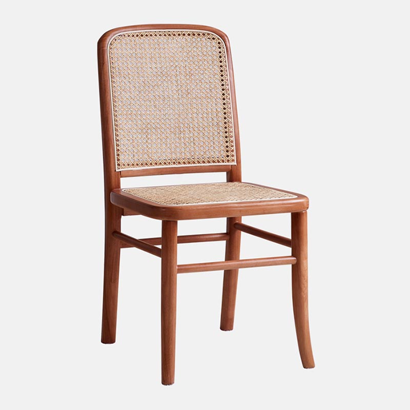 Sedia laterale in legno massiccio di gomma tradizionale sedia da pranzo senza braccio