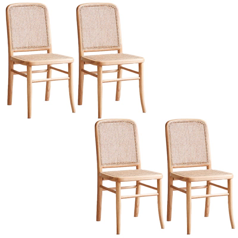 Sedia laterale in legno massiccio di gomma tradizionale sedia da pranzo senza braccio