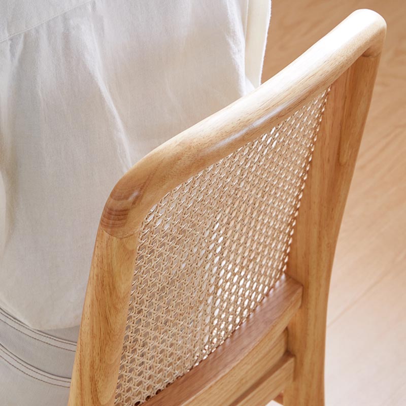 Sedia laterale in legno massiccio di gomma tradizionale sedia da pranzo senza braccio