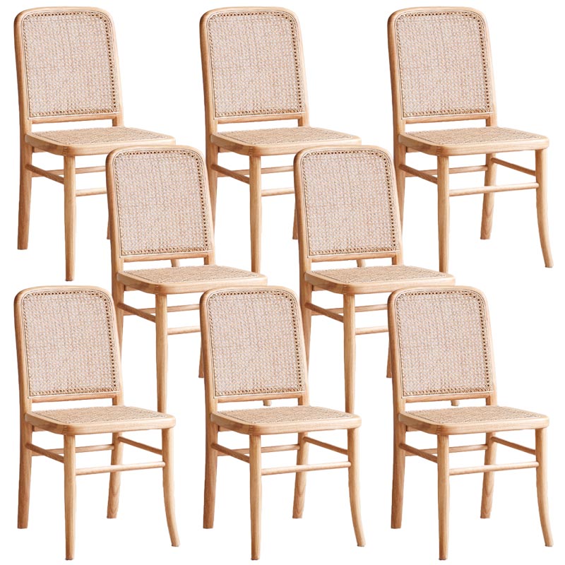 Sedia laterale in legno massiccio di gomma tradizionale sedia da pranzo senza braccio