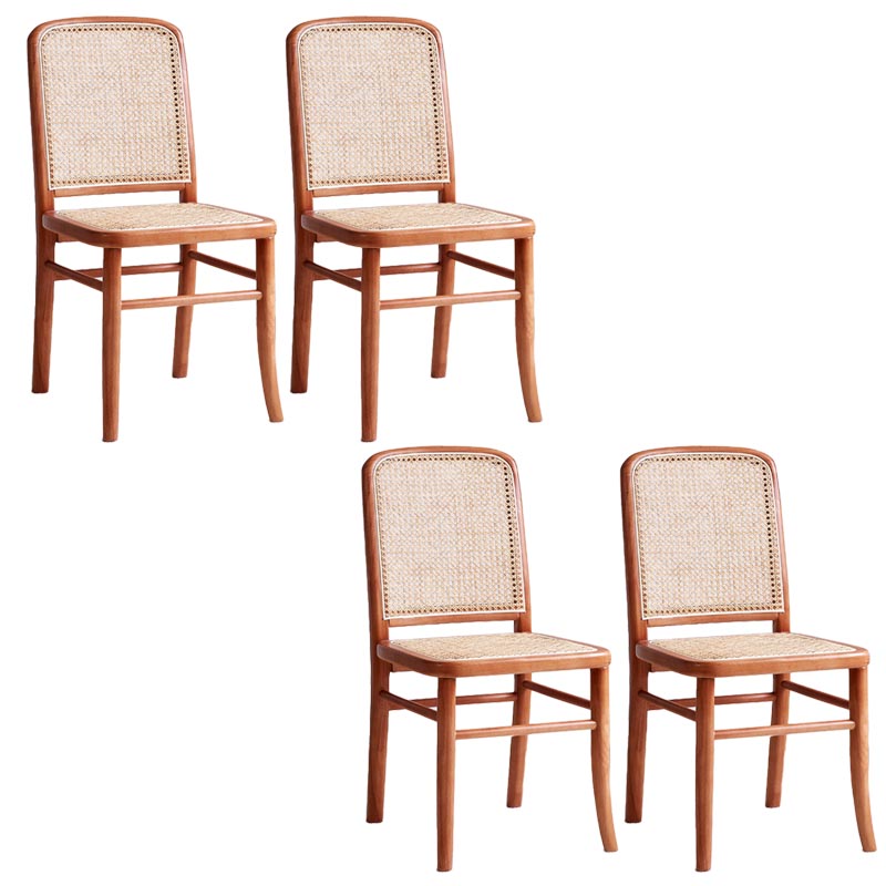 Sedia laterale in legno massiccio di gomma tradizionale sedia da pranzo senza braccio