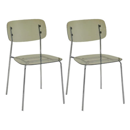 Poltrona da pranzo acrilica contemporanea sedia da pranzo aperta con zampe d'argento