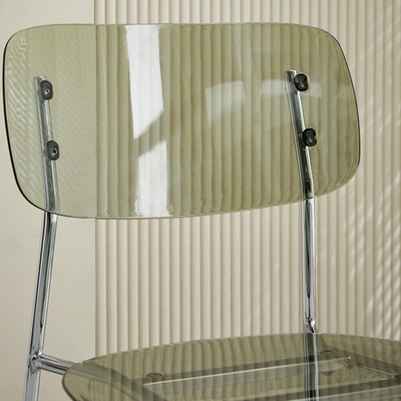Poltrona da pranzo acrilica contemporanea sedia da pranzo aperta con zampe d'argento