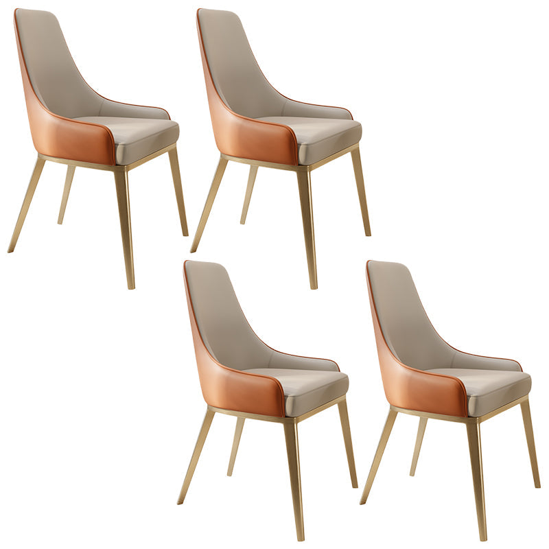 Glam Steel Dining Chair Parsons Chair in Matte Finish for Indoor