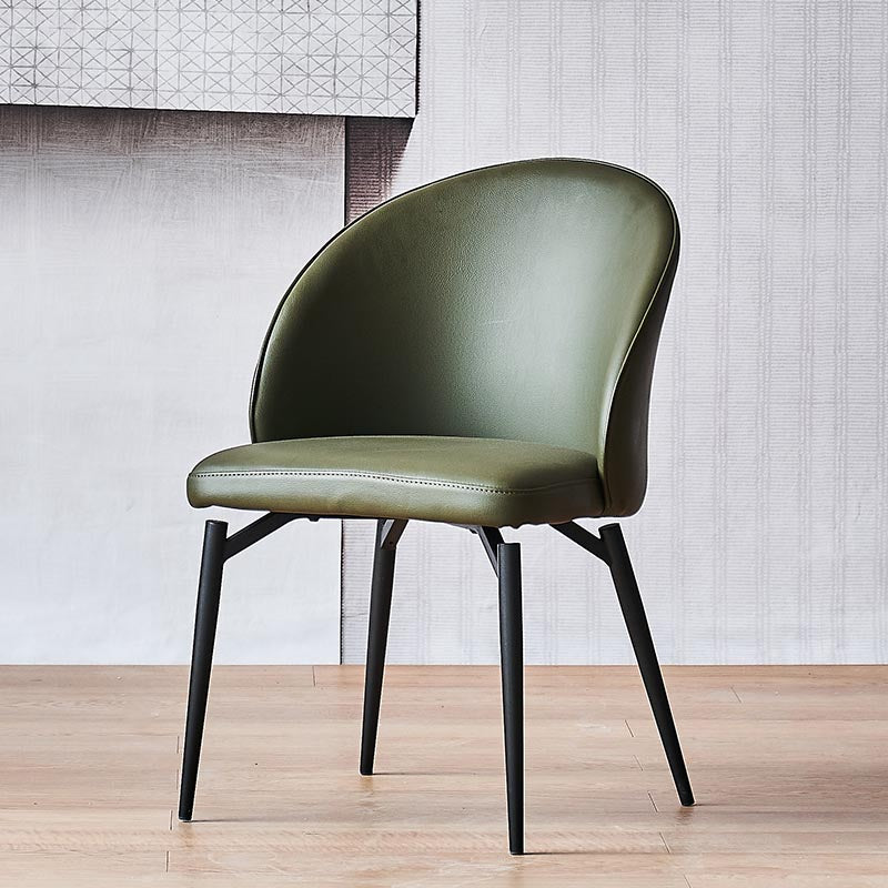 Leather Upholstered Dining Chair Contemporary Side Chair with Black Base Clearhalo 'Dining Chairs' 'Dining Tables & Seating' 'dining_chair' 'furn' 'furn_dining_chair' 'Furniture' 'Kitchen & Dining Furniture' 5310225