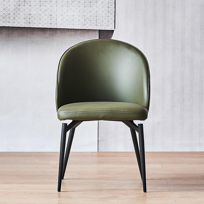 Leather Upholstered Dining Chair Contemporary Side Chair with Black Base Clearhalo 'Dining Chairs' 'Dining Tables & Seating' 'dining_chair' 'furn' 'furn_dining_chair' 'Furniture' 'Kitchen & Dining Furniture' 5310226