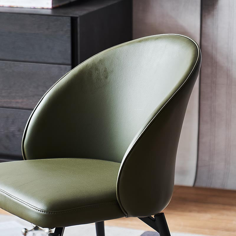 Leather Upholstered Dining Chair Contemporary Side Chair with Black Base Clearhalo 'Dining Chairs' 'Dining Tables & Seating' 'dining_chair' 'furn' 'furn_dining_chair' 'Furniture' 'Kitchen & Dining Furniture' 5310231