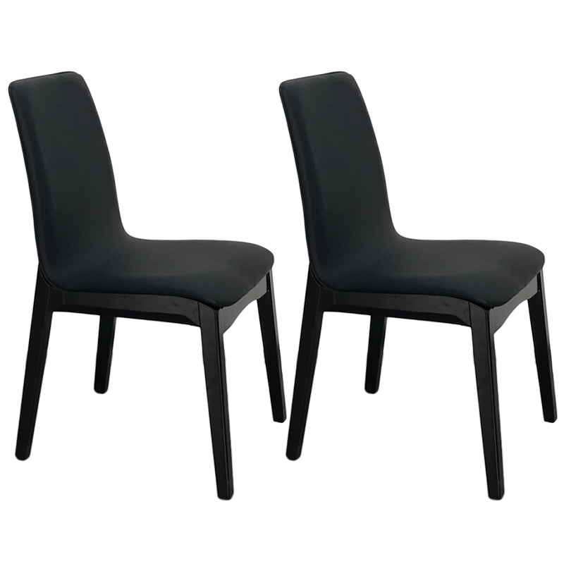 Contemporary Parsons Chair Upholstered Furniture in Matte Finish for Home Black 2 Piece Set Clearhalo 'Dining Chairs' 'Dining Tables & Seating' 'dining_chair' 'furn' 'furn_dining_chair' 'Furniture' 'Kitchen & Dining Furniture' 5310244
