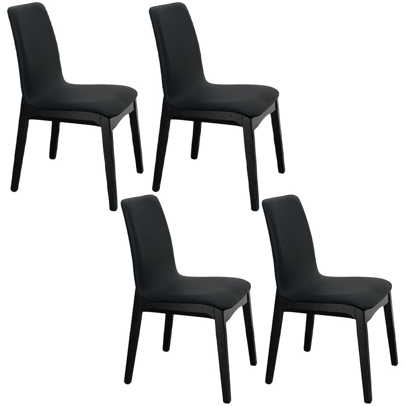 Contemporary Parsons Chair Upholstered Furniture in Matte Finish for Home Black 4 Piece Set Clearhalo 'Dining Chairs' 'Dining Tables & Seating' 'dining_chair' 'furn' 'furn_dining_chair' 'Furniture' 'Kitchen & Dining Furniture' 5310246