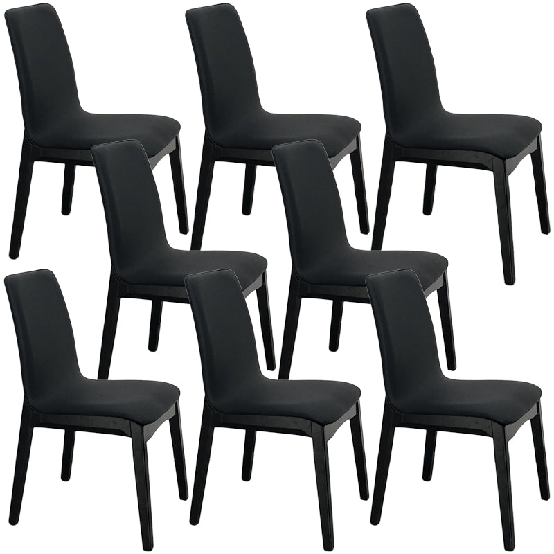 Contemporary Parsons Chair Upholstered Furniture in Matte Finish for Home Black 8 Piece Set Clearhalo 'Dining Chairs' 'Dining Tables & Seating' 'dining_chair' 'furn' 'furn_dining_chair' 'Furniture' 'Kitchen & Dining Furniture' 5310250