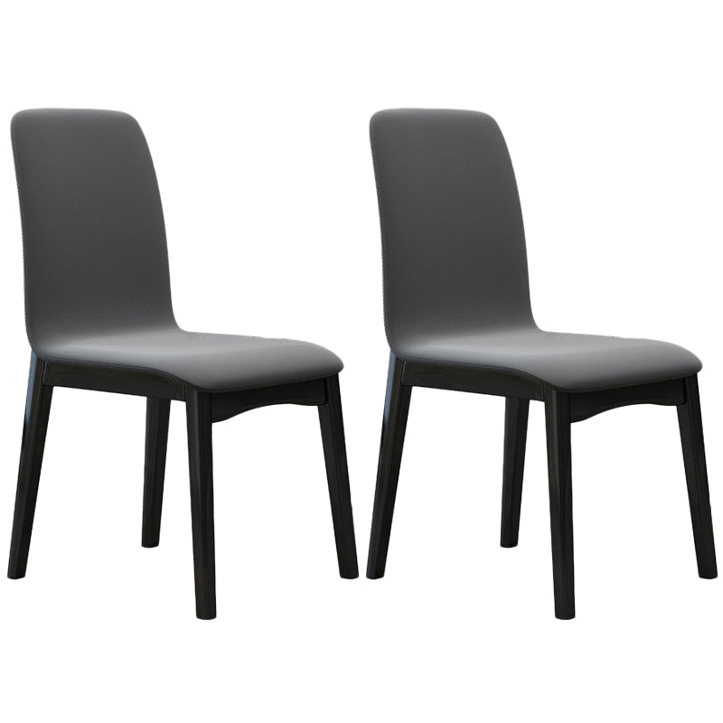 Contemporary Parsons Chair Upholstered Furniture in Matte Finish for Home Dark Gray 2 Piece Set Clearhalo 'Dining Chairs' 'Dining Tables & Seating' 'dining_chair' 'furn' 'furn_dining_chair' 'Furniture' 'Kitchen & Dining Furniture' 5310252