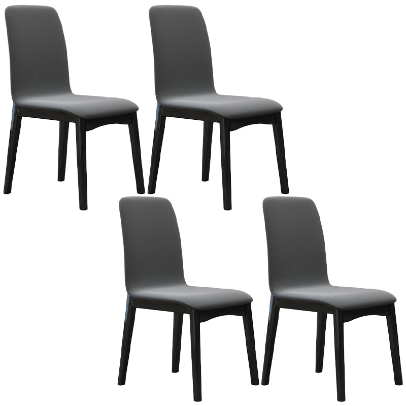 Contemporary Parsons Chair Upholstered Furniture in Matte Finish for Home Dark Gray 4 Piece Set Clearhalo 'Dining Chairs' 'Dining Tables & Seating' 'dining_chair' 'furn' 'furn_dining_chair' 'Furniture' 'Kitchen & Dining Furniture' 5310253