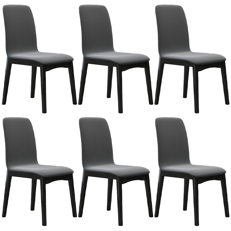 Contemporary Parsons Chair Upholstered Furniture in Matte Finish for Home Dark Gray 6 Piece Set Clearhalo 'Dining Chairs' 'Dining Tables & Seating' 'dining_chair' 'furn' 'furn_dining_chair' 'Furniture' 'Kitchen & Dining Furniture' 5310255
