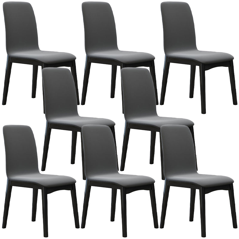 Contemporary Parsons Chair Upholstered Furniture in Matte Finish for Home Dark Gray 8 Piece Set Clearhalo 'Dining Chairs' 'Dining Tables & Seating' 'dining_chair' 'furn' 'furn_dining_chair' 'Furniture' 'Kitchen & Dining Furniture' 5310257