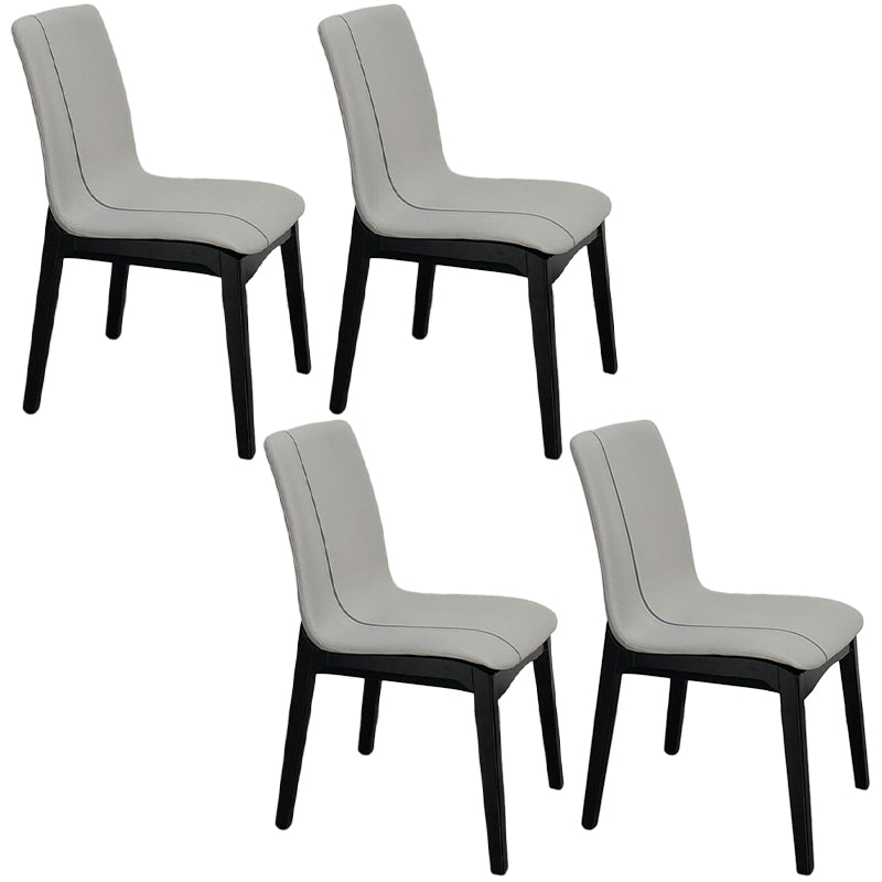 Contemporary Parsons Chair Upholstered Furniture in Matte Finish for Home Light Gray 4 Piece Set Clearhalo 'Dining Chairs' 'Dining Tables & Seating' 'dining_chair' 'furn' 'furn_dining_chair' 'Furniture' 'Kitchen & Dining Furniture' 5310261