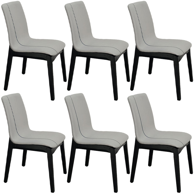 Contemporary Parsons Chair Upholstered Furniture in Matte Finish for Home Light Gray 6 Piece Set Clearhalo 'Dining Chairs' 'Dining Tables & Seating' 'dining_chair' 'furn' 'furn_dining_chair' 'Furniture' 'Kitchen & Dining Furniture' 5310264
