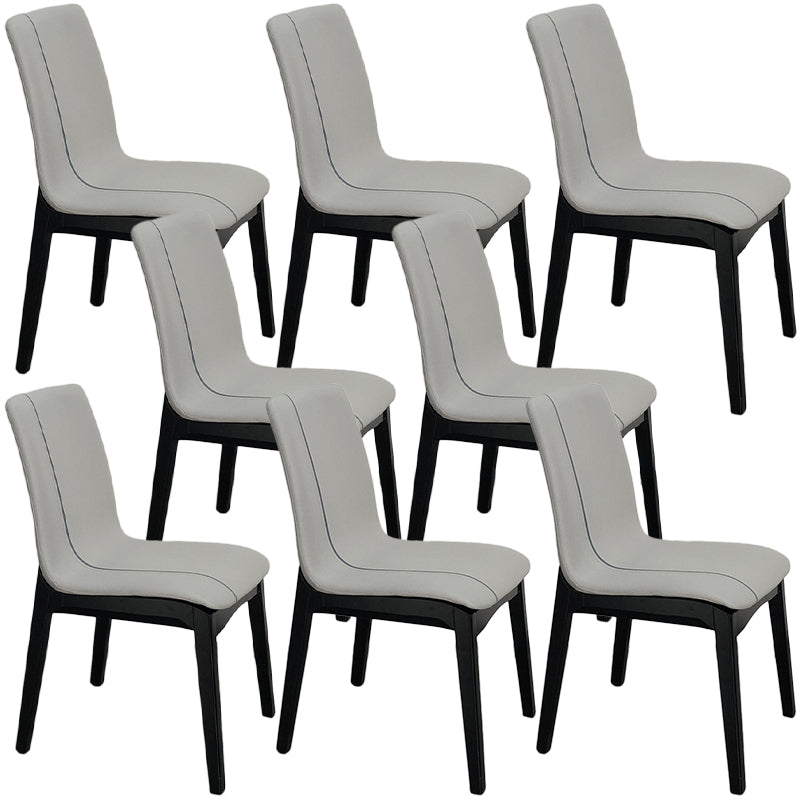 Contemporary Parsons Chair Upholstered Furniture in Matte Finish for Home Light Gray 8 Piece Set Clearhalo 'Dining Chairs' 'Dining Tables & Seating' 'dining_chair' 'furn' 'furn_dining_chair' 'Furniture' 'Kitchen & Dining Furniture' 5310266