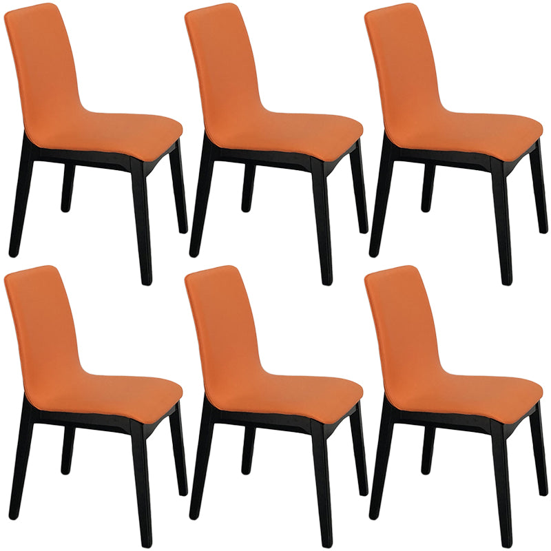 Contemporary Parsons Chair Upholstered Furniture in Matte Finish for Home Orange 6 Piece Set Clearhalo 'Dining Chairs' 'Dining Tables & Seating' 'dining_chair' 'furn' 'furn_dining_chair' 'Furniture' 'Kitchen & Dining Furniture' 5310271