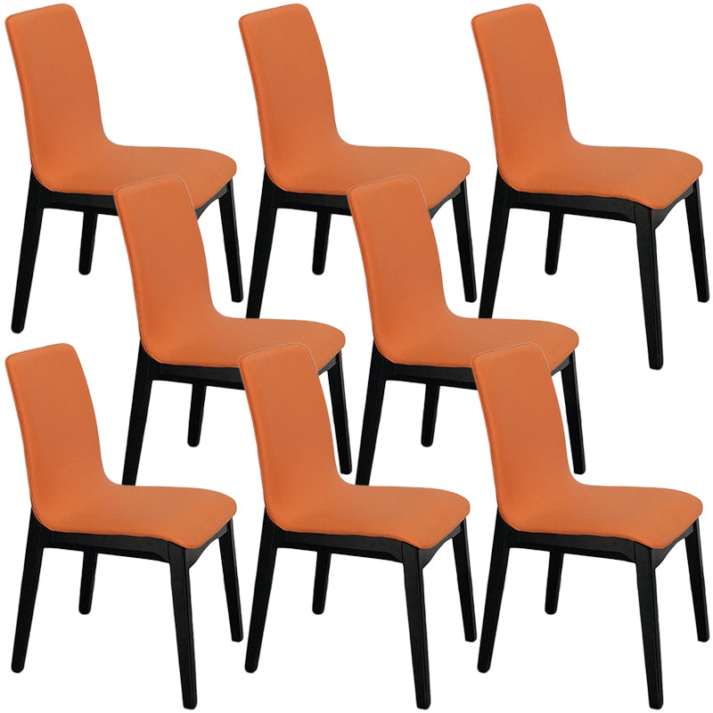 Contemporary Parsons Chair Upholstered Furniture in Matte Finish for Home Orange 8 Piece Set Clearhalo 'Dining Chairs' 'Dining Tables & Seating' 'dining_chair' 'furn' 'furn_dining_chair' 'Furniture' 'Kitchen & Dining Furniture' 5310273