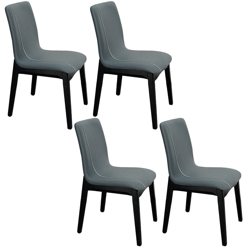 Contemporary Parsons Chair Upholstered Furniture in Matte Finish for Home Blue 4 Piece Set Clearhalo 'Dining Chairs' 'Dining Tables & Seating' 'dining_chair' 'furn' 'furn_dining_chair' 'Furniture' 'Kitchen & Dining Furniture' 5310275