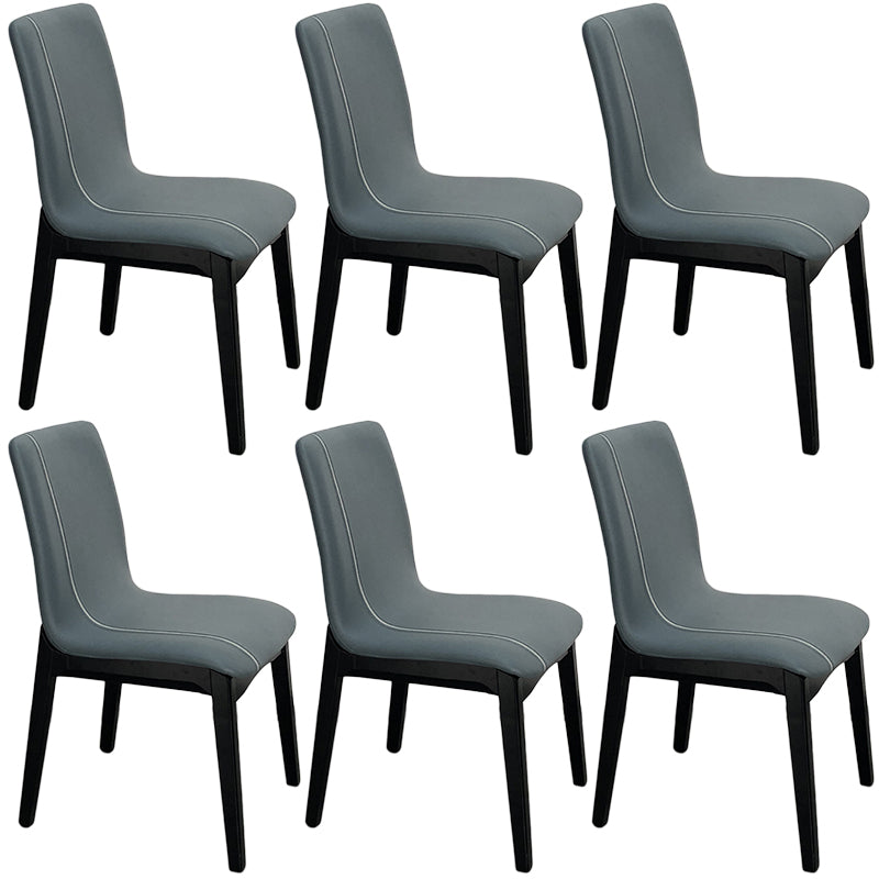 Contemporary Parsons Chair Upholstered Furniture in Matte Finish for Home Blue 6 Piece Set Clearhalo 'Dining Chairs' 'Dining Tables & Seating' 'dining_chair' 'furn' 'furn_dining_chair' 'Furniture' 'Kitchen & Dining Furniture' 5310276
