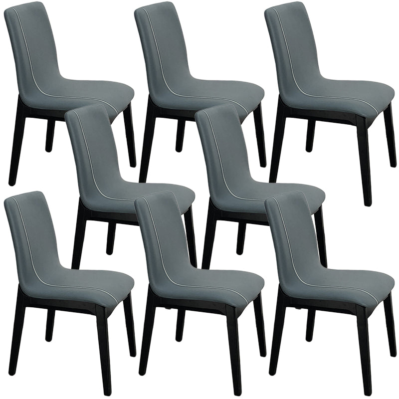 Contemporary Parsons Chair Upholstered Furniture in Matte Finish for Home Blue 8 Piece Set Clearhalo 'Dining Chairs' 'Dining Tables & Seating' 'dining_chair' 'furn' 'furn_dining_chair' 'Furniture' 'Kitchen & Dining Furniture' 5310277