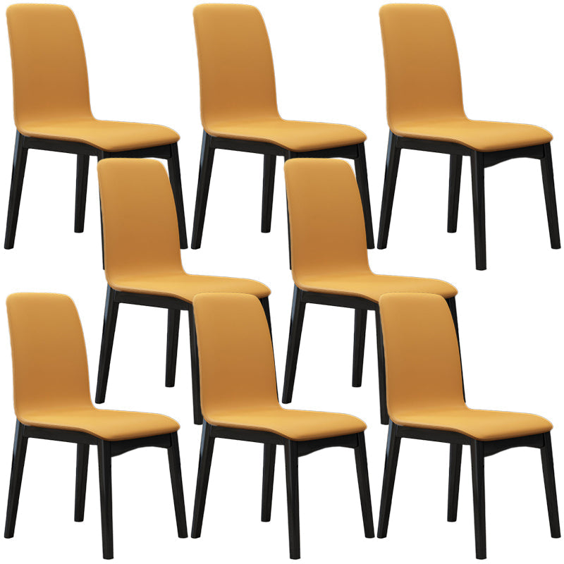 Contemporary Parsons Chair Upholstered Furniture in Matte Finish for Home Light Yellow 8 Piece Set Clearhalo 'Dining Chairs' 'Dining Tables & Seating' 'dining_chair' 'furn' 'furn_dining_chair' 'Furniture' 'Kitchen & Dining Furniture' 5310281