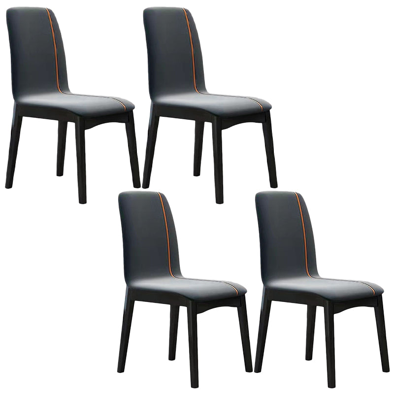 Contemporary Parsons Chair Upholstered Furniture in Matte Finish for Home Silver Gray 4 Piece Set Clearhalo 'Dining Chairs' 'Dining Tables & Seating' 'dining_chair' 'furn' 'furn_dining_chair' 'Furniture' 'Kitchen & Dining Furniture' 5310284