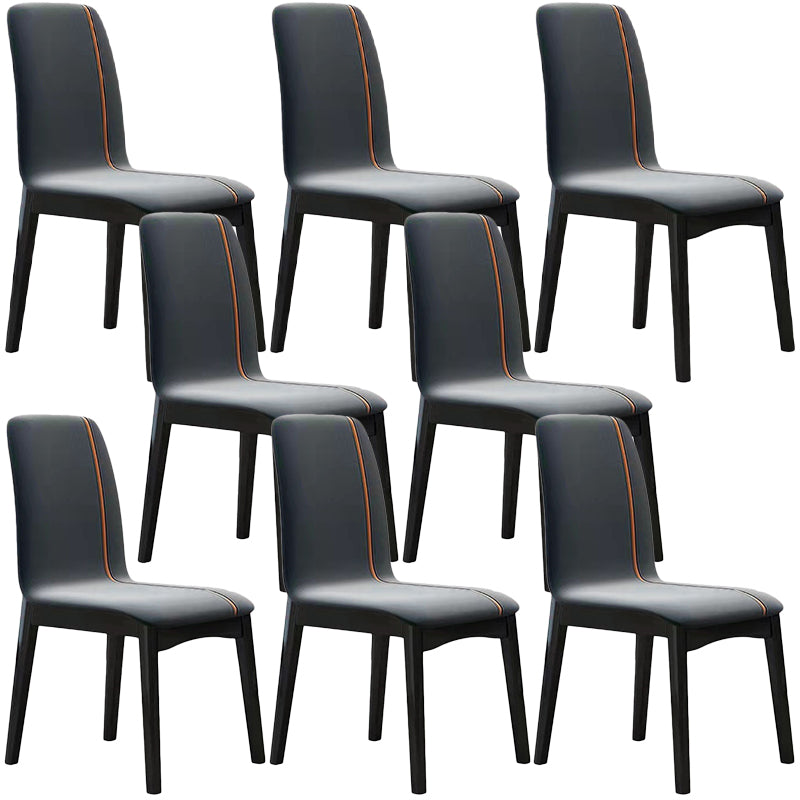 Contemporary Parsons Chair Upholstered Furniture in Matte Finish for Home Silver Gray 8 Piece Set Clearhalo 'Dining Chairs' 'Dining Tables & Seating' 'dining_chair' 'furn' 'furn_dining_chair' 'Furniture' 'Kitchen & Dining Furniture' 5310286