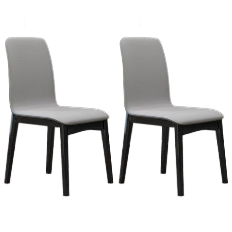 Contemporary Parsons Chair Upholstered Furniture in Matte Finish for Home Gray-White 2 Piece Set Clearhalo 'Dining Chairs' 'Dining Tables & Seating' 'dining_chair' 'furn' 'furn_dining_chair' 'Furniture' 'Kitchen & Dining Furniture' 5310287