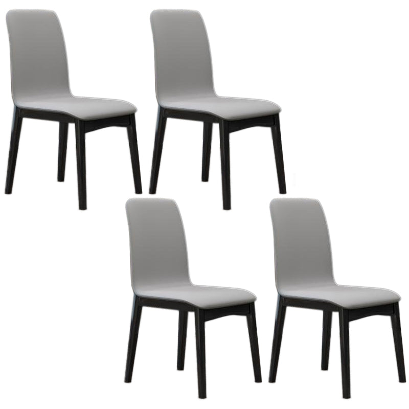 Contemporary Parsons Chair Upholstered Furniture in Matte Finish for Home Gray-White 4 Piece Set Clearhalo 'Dining Chairs' 'Dining Tables & Seating' 'dining_chair' 'furn' 'furn_dining_chair' 'Furniture' 'Kitchen & Dining Furniture' 5310288