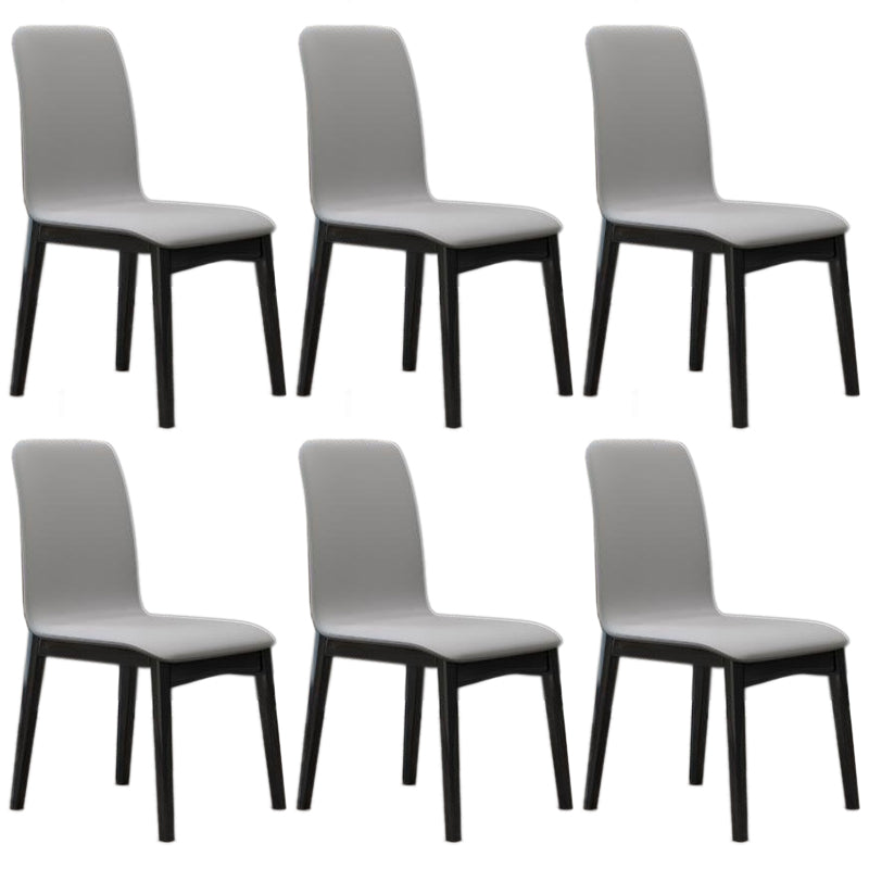 Contemporary Parsons Chair Upholstered Furniture in Matte Finish for Home Gray-White 6 Piece Set Clearhalo 'Dining Chairs' 'Dining Tables & Seating' 'dining_chair' 'furn' 'furn_dining_chair' 'Furniture' 'Kitchen & Dining Furniture' 5310289