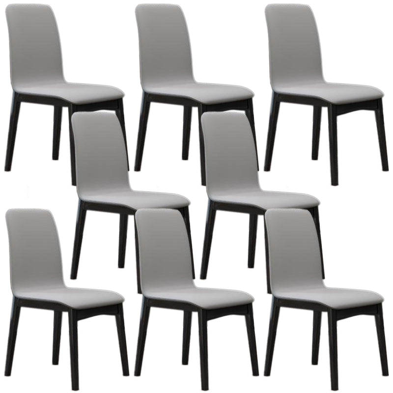 Contemporary Parsons Chair Upholstered Furniture in Matte Finish for Home Gray-White 8 Piece Set Clearhalo 'Dining Chairs' 'Dining Tables & Seating' 'dining_chair' 'furn' 'furn_dining_chair' 'Furniture' 'Kitchen & Dining Furniture' 5310290