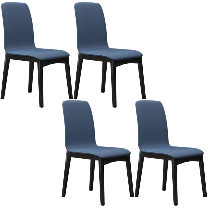Contemporary Parsons Chair Upholstered Furniture in Matte Finish for Home Dark Blue 4 Piece Set Clearhalo 'Dining Chairs' 'Dining Tables & Seating' 'dining_chair' 'furn' 'furn_dining_chair' 'Furniture' 'Kitchen & Dining Furniture' 5310292