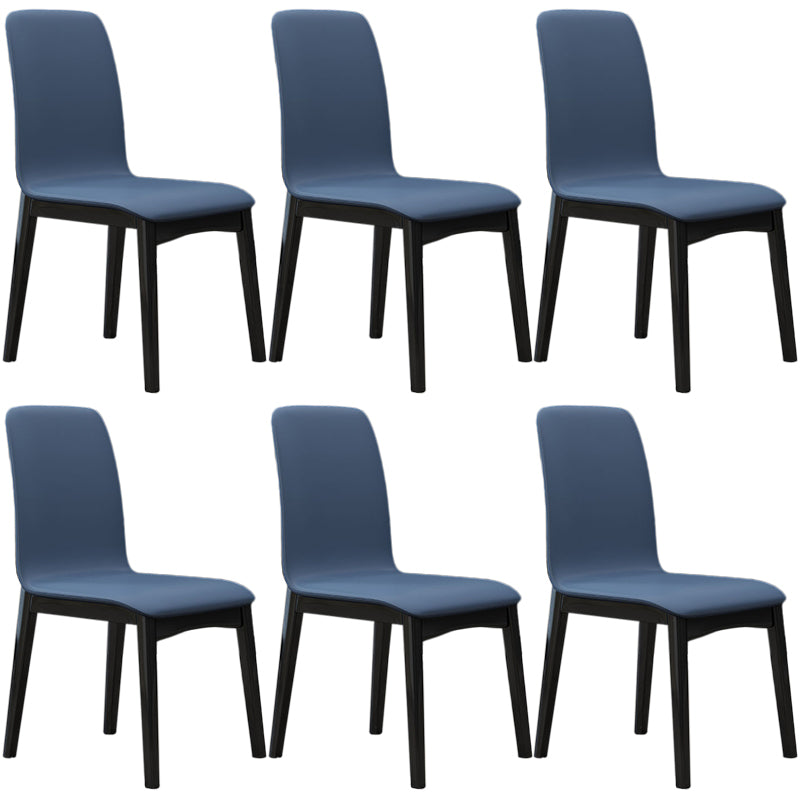 Contemporary Parsons Chair Upholstered Furniture in Matte Finish for Home Dark Blue 6 Piece Set Clearhalo 'Dining Chairs' 'Dining Tables & Seating' 'dining_chair' 'furn' 'furn_dining_chair' 'Furniture' 'Kitchen & Dining Furniture' 5310293