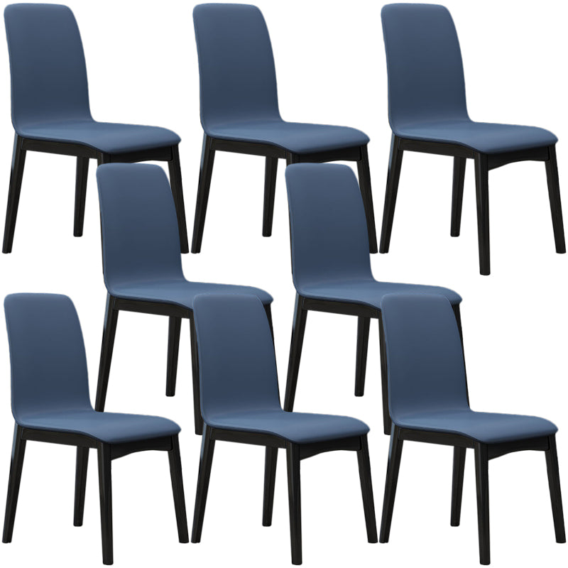 Contemporary Parsons Chair Upholstered Furniture in Matte Finish for Home Dark Blue 8 Piece Set Clearhalo 'Dining Chairs' 'Dining Tables & Seating' 'dining_chair' 'furn' 'furn_dining_chair' 'Furniture' 'Kitchen & Dining Furniture' 5310294