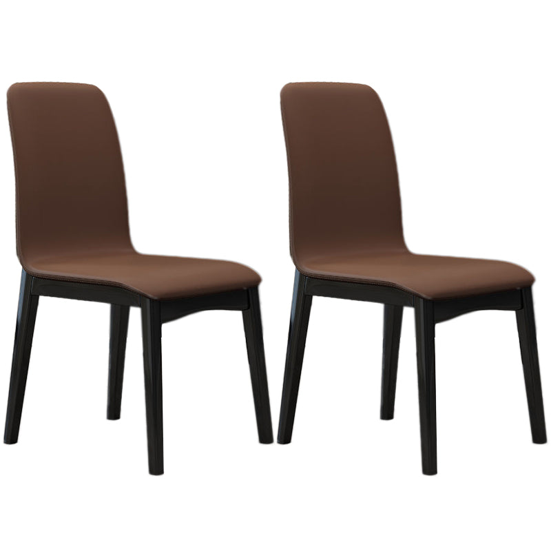 Contemporary Parsons Chair Upholstered Furniture in Matte Finish for Home Dark Coffee 2 Piece Set Clearhalo 'Dining Chairs' 'Dining Tables & Seating' 'dining_chair' 'furn' 'furn_dining_chair' 'Furniture' 'Kitchen & Dining Furniture' 5310295
