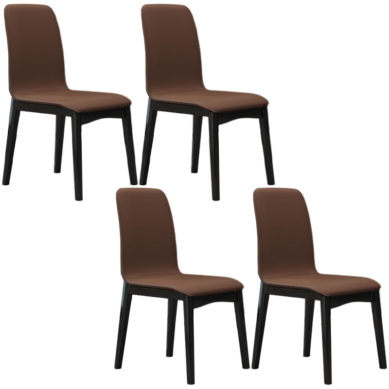 Contemporary Parsons Chair Upholstered Furniture in Matte Finish for Home Dark Coffee 4 Piece Set Clearhalo 'Dining Chairs' 'Dining Tables & Seating' 'dining_chair' 'furn' 'furn_dining_chair' 'Furniture' 'Kitchen & Dining Furniture' 5310296