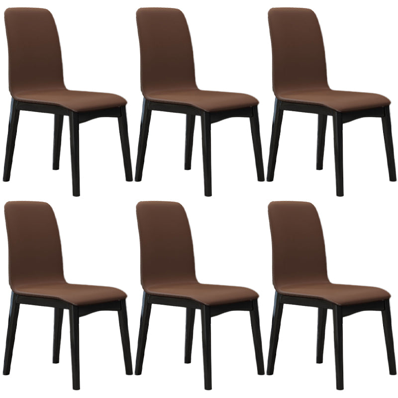 Contemporary Parsons Chair Upholstered Furniture in Matte Finish for Home Dark Coffee 6 Piece Set Clearhalo 'Dining Chairs' 'Dining Tables & Seating' 'dining_chair' 'furn' 'furn_dining_chair' 'Furniture' 'Kitchen & Dining Furniture' 5310297