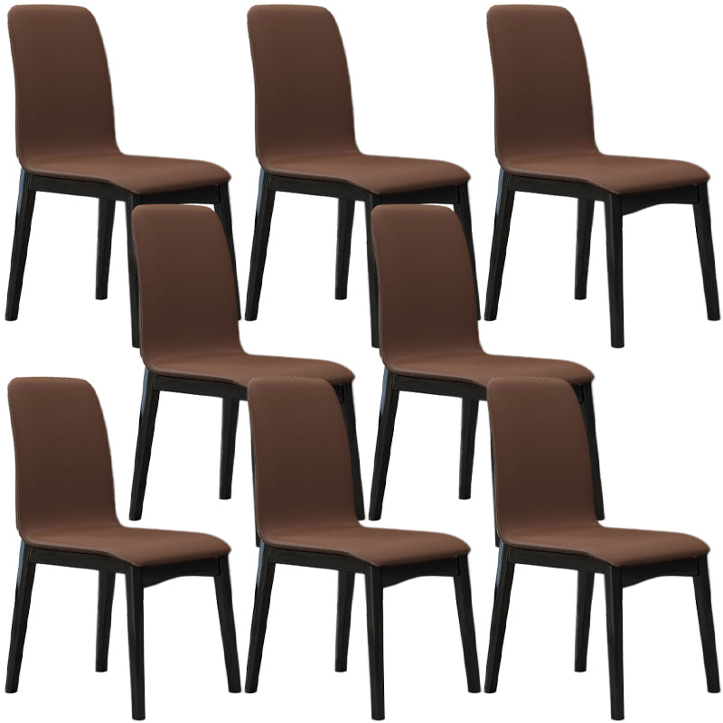 Contemporary Parsons Chair Upholstered Furniture in Matte Finish for Home Dark Coffee 8 Piece Set Clearhalo 'Dining Chairs' 'Dining Tables & Seating' 'dining_chair' 'furn' 'furn_dining_chair' 'Furniture' 'Kitchen & Dining Furniture' 5310298