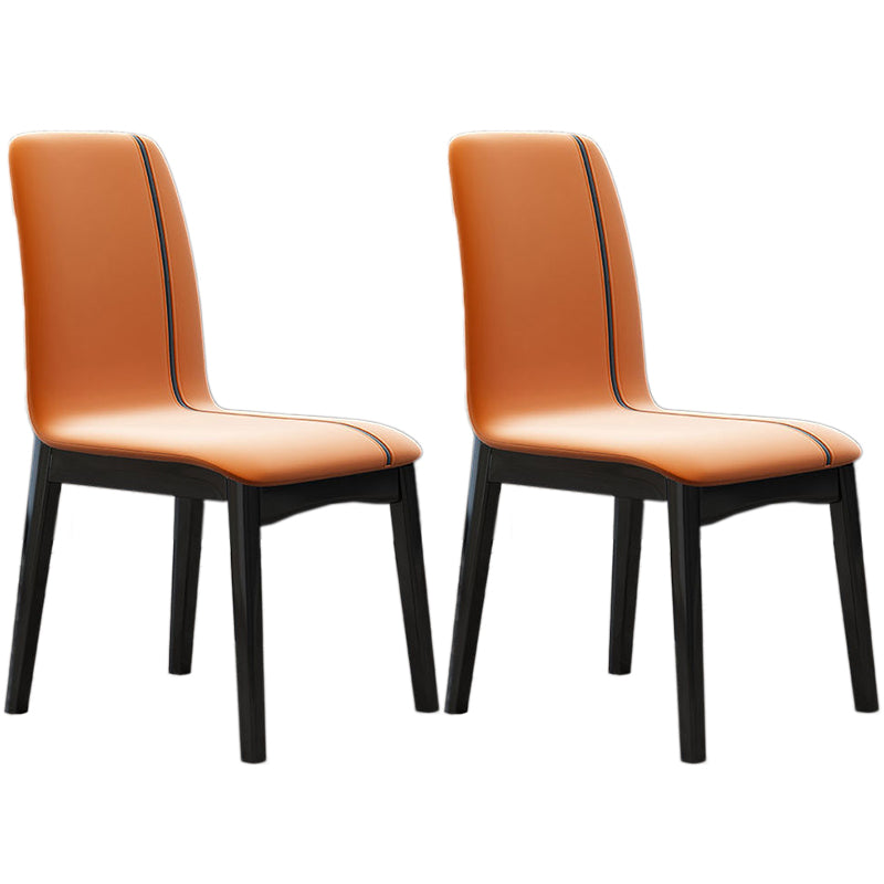 Contemporary Parsons Chair Upholstered Furniture in Matte Finish for Home Orange 2 Piece Set Clearhalo 'Dining Chairs' 'Dining Tables & Seating' 'dining_chair' 'furn' 'furn_dining_chair' 'Furniture' 'Kitchen & Dining Furniture' 5310299